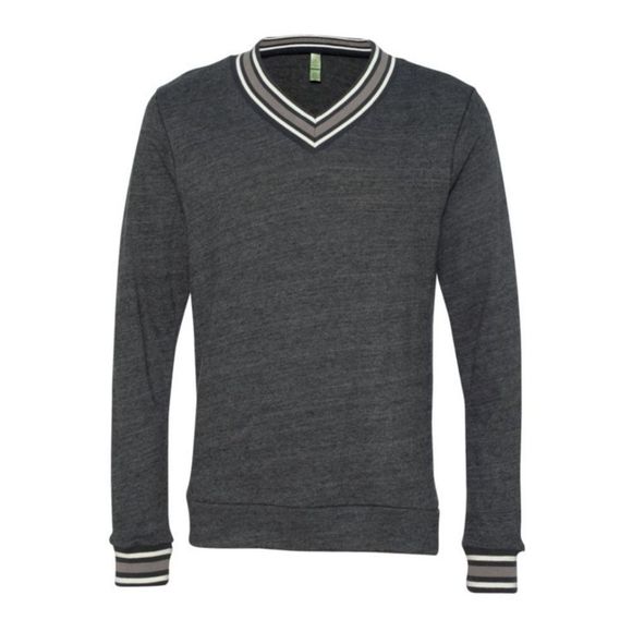 Alternative Earth Mens V Neck Sweat Shirt New Without Tags Dark Gray, Navy, Wht. - Picture 1 of 8